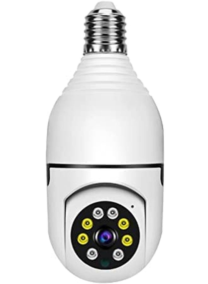 1080P Wireless Tovnet Wifi Pan/Tilt Light Bulb Security Camera, 360 Degrees 3.0MP Cam Home Surveillance CCTV Panoramic IP Camera, with Night Vision, Two Way Audio, Smart Motion Detection