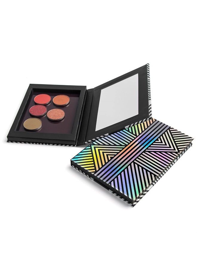 Makeup Magnetic Palette with Mirror and 20Pcs Metal Stickers, Empty Storage Palette for Eyeshadow Powder Highlighter