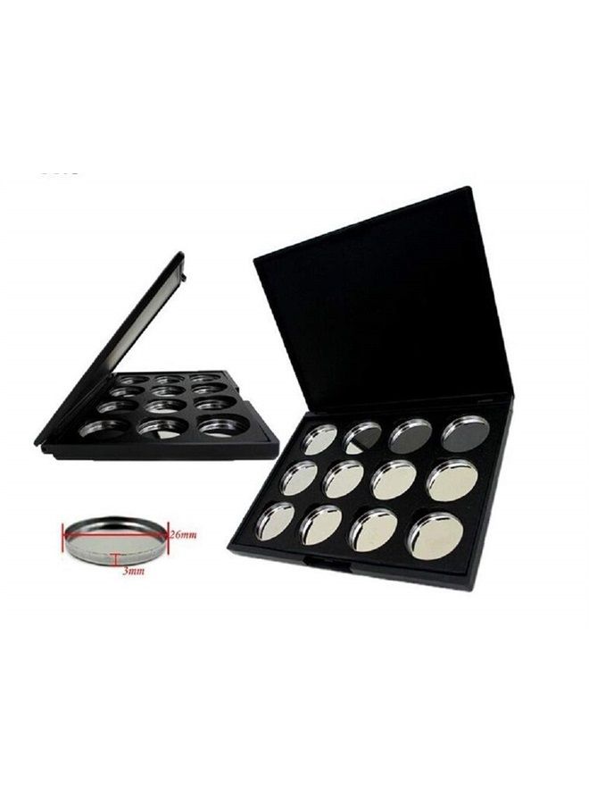 Empty Magnetic Eyeshadow Palette, Make Up Container Pallet for Empty Magnetic Cosmetics Makeup Eyeshadow Eye Shadow Aluminum Palette Pans Case,Black