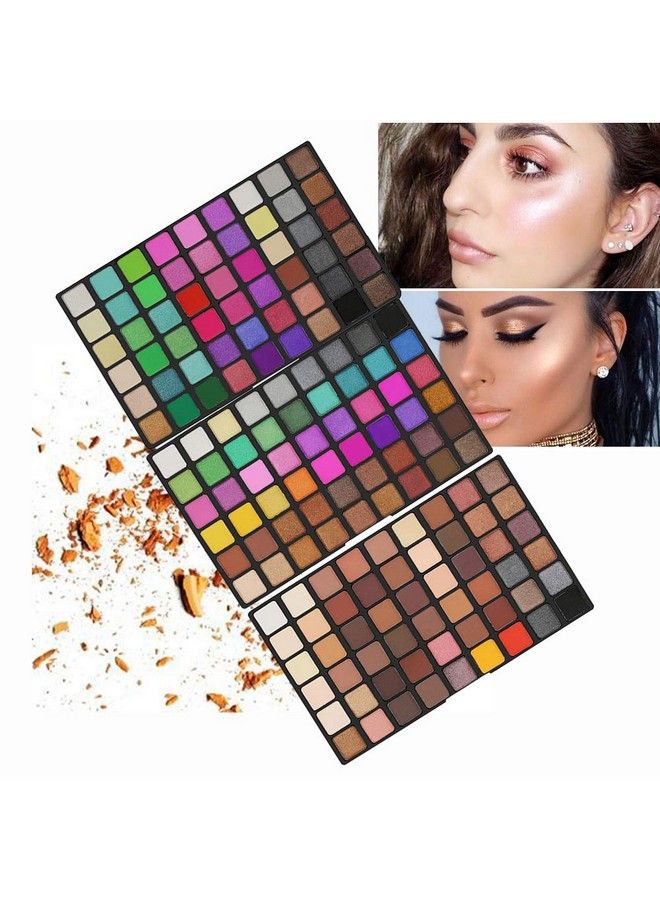 Professional Highlight Eyeshadow Palette Makeup Contouring Kit 162 Colors Highly Pigmented Nudes Warm Natural Matte Shimmer Cosmetic Eye Shadows Pallet Powder Palette Holiday Gift Set