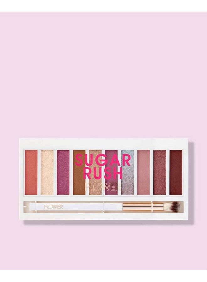 Shimmer & Shade Eyeshadow Palette : 10 MixandMatch Matte & Shimmery Shades : Eye Makeup with Brush Included : Cruelty Free (Sugar Rush)