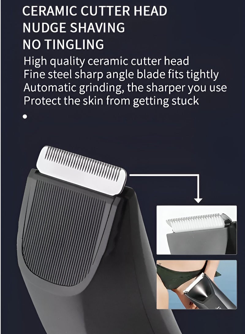 Hair Trimmer KM-3208 USB Rechargeable Hair Clipper Waterproof Body Hair Trimmer Bikini Leg Beard Arm Trimmer