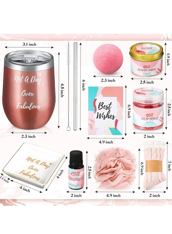 11PC Scented Candles & Bath Bombs Set,Gifts for Women for Birthday Mother's Day Women's Day,Bubble Bath Set Gifts for Women,Relaxing Spa Gift Set for Women (pink rose)
