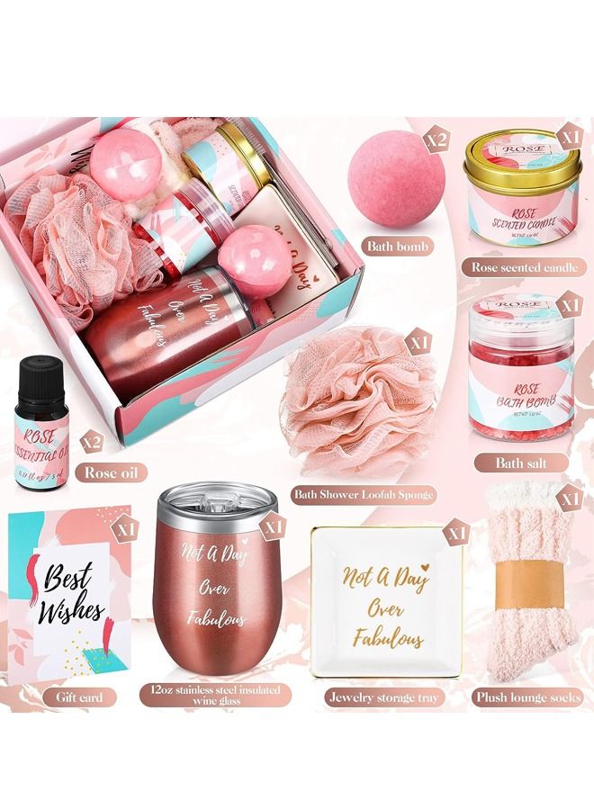 11PC Scented Candles & Bath Bombs Set,Gifts for Women for Birthday Mother's Day Women's Day,Bubble Bath Set Gifts for Women,Relaxing Spa Gift Set for Women (pink rose)
