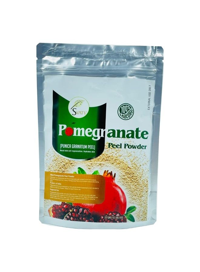 Natural Pomegranate Peel Powder | Punica Granatum | Moisturizing Face Pack | Antioxidants Vitamin-c | Skin Cell Regeneration - 227 Gram, Half Pound, 8 Ounce.