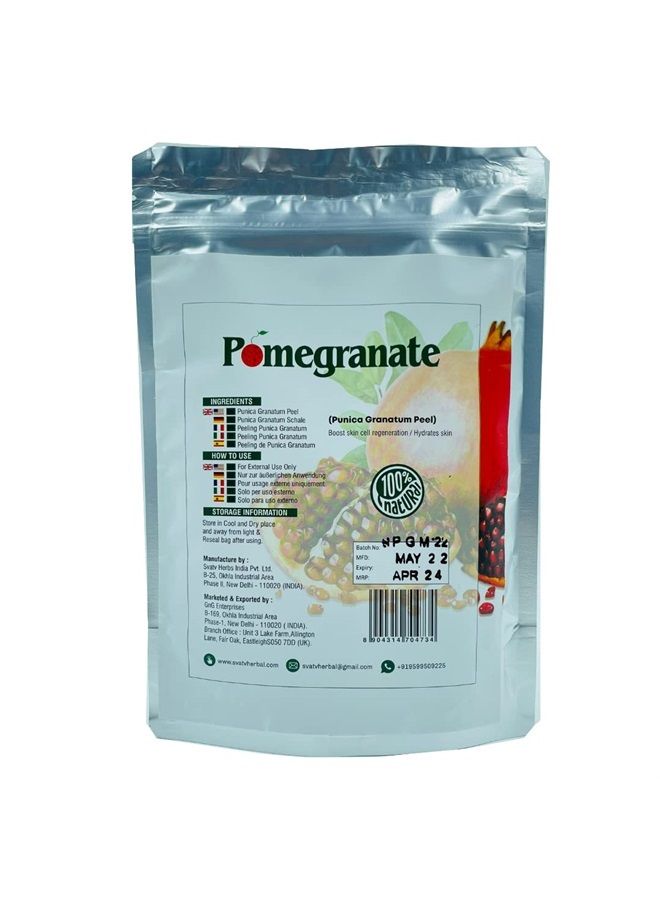 Natural Pomegranate Peel Powder | Punica Granatum | Moisturizing Face Pack | Antioxidants Vitamin-c | Skin Cell Regeneration - 227 Gram, Half Pound, 8 Ounce.