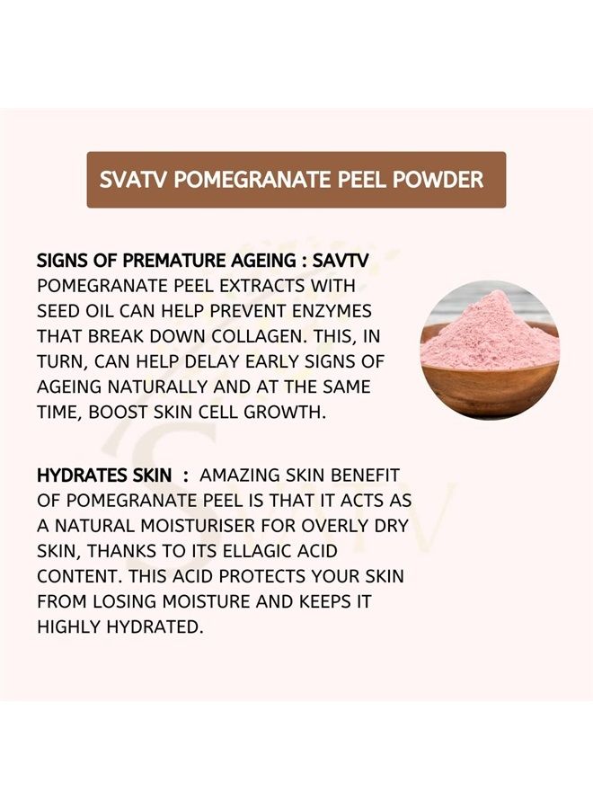 Natural Pomegranate Peel Powder | Punica Granatum | Moisturizing Face Pack | Antioxidants Vitamin-c | Skin Cell Regeneration - 227 Gram, Half Pound, 8 Ounce.