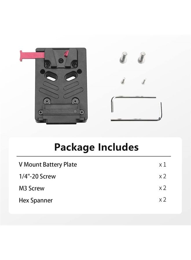 V Mount Battery Plate with 8V/3A DC, 14.8V/3A D-tap and PD 3.0 USB-C Output Ports Mini V Mount Plate - N21-D6