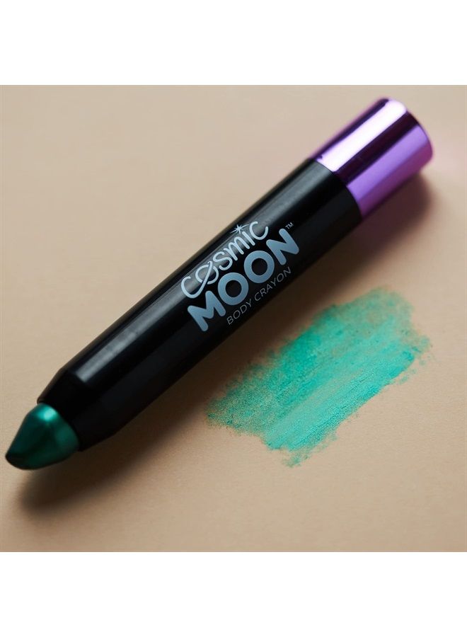 Metallic Face Paint Stick/Body Crayon makeup for the Face & Body - 0.12oz - Easily create metallic designs like a pro! - Green