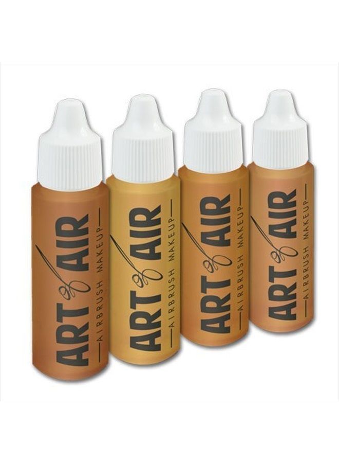 4pc MEDIUM complexion Professional Airbrush Cosmetic Makeup Set 1/2 oz bottles