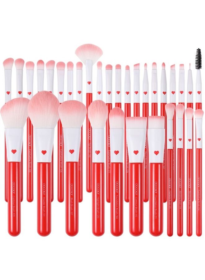 Professional Makeup Brushes Set 32Pcs Make up Brushes Premium Kabuki Foundation Blending Face Powder Blush Contour Eye Shadows Eyebrow Eyeliner Make Up Brush Gift Kit