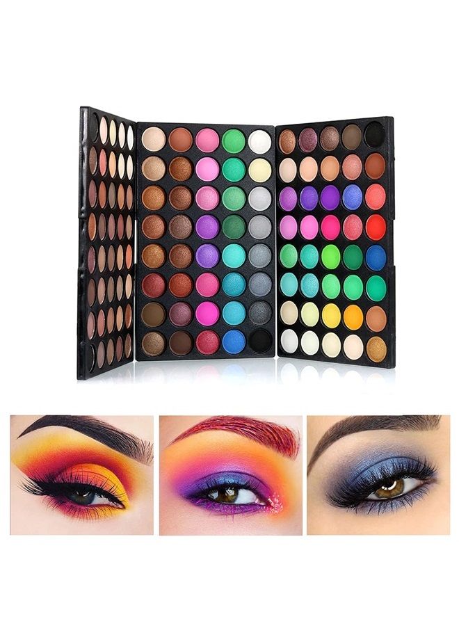 120 Vivid Colors Mini Eyeshadow Palette Matte and Shimmer - Professional 3 Layers Bright and Warm Colorful Eye Shadow Palette Makeup Set (120 colors)