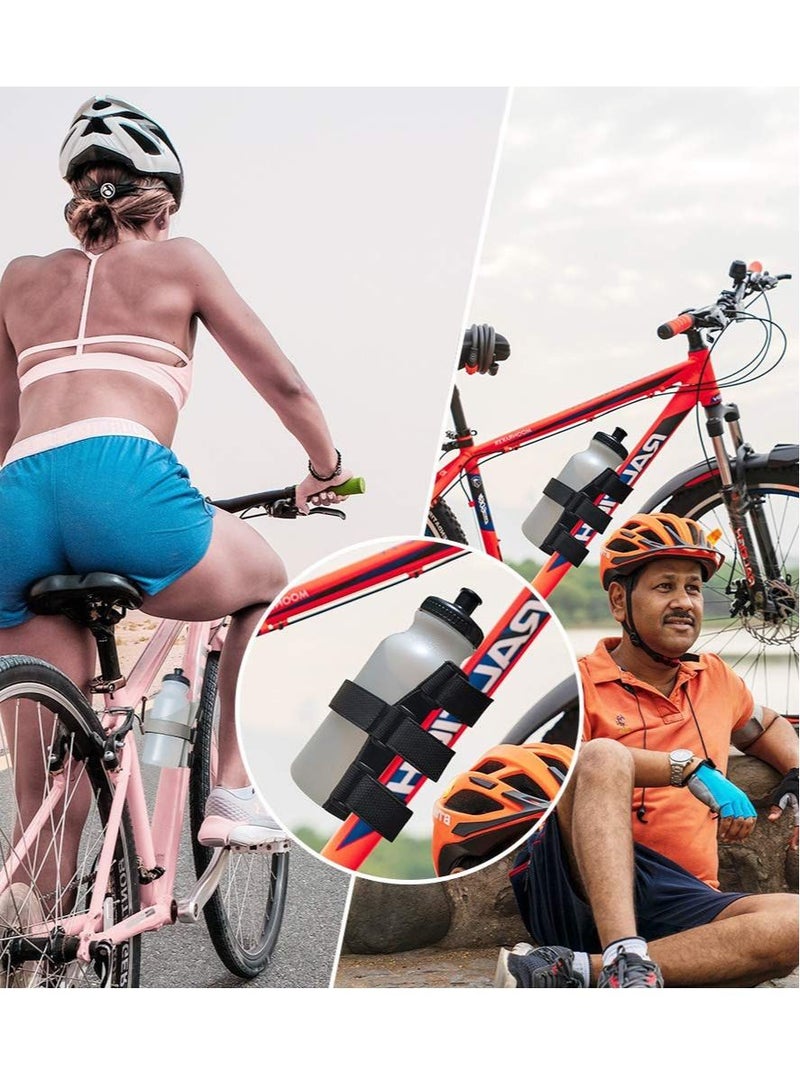 Bicycle Bottle Holder No Screws, Double Fix with Removable Velcro for Bottle Cage, Universal Bike Accessories Strap Mount for Water Bottle, Compatible with Mountain Bicycle, Scooter, Golf Cart