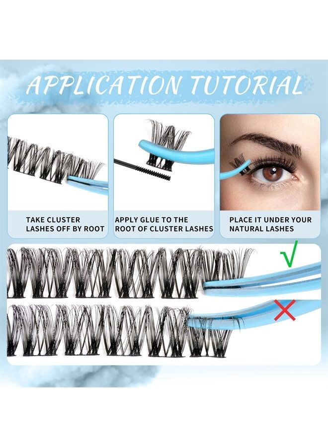 Lash Clusters 84 Pcs Cluster Lashes Eyelash Clusters DIY Cluster Eyelash Extensions Individual Lashes Thin Band & Soft(Gale,C-8-16mix)