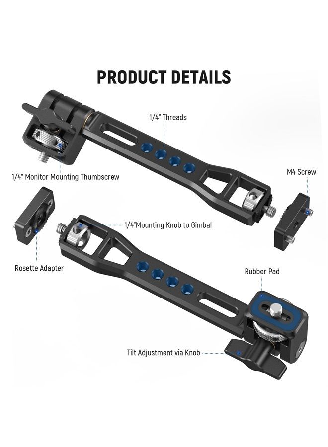 NEEWER Adjustable Field Monitor Mount, 360° Rotatable Camera Monitor Bracket with 1/4