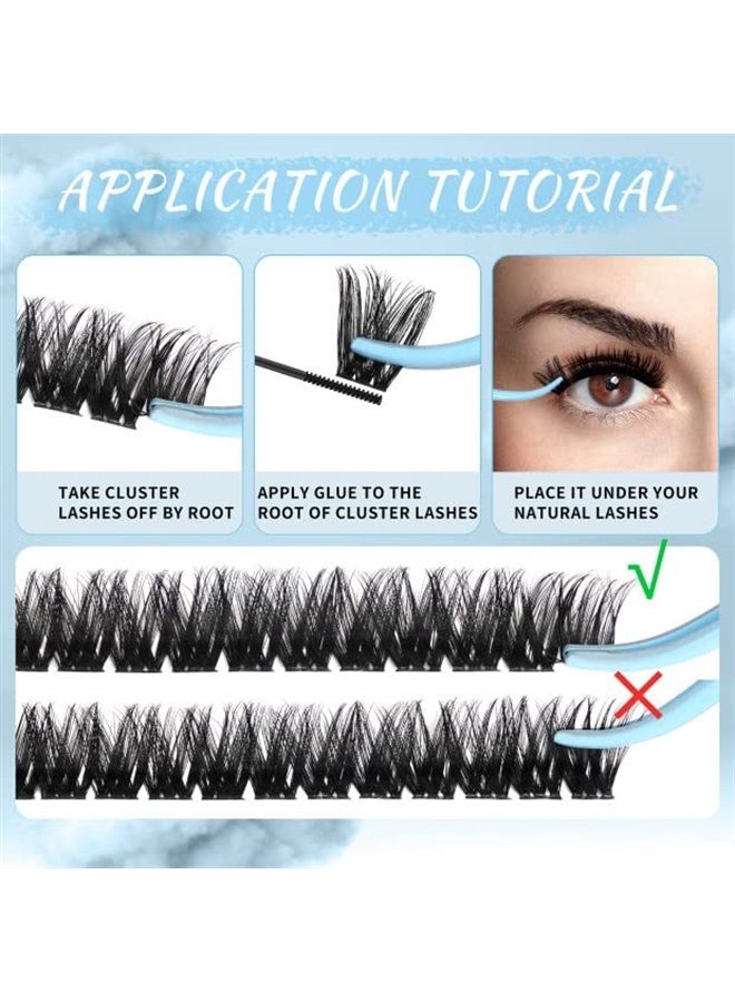 Lash Clusters 84 Pcs Cluster Lashes Eyelash Clusters DIY Cluster Eyelash Extensions Individual Lashes that Look Like Eyelash Extensions Natural Look Thin Band & Soft (Cirrus,D-10)