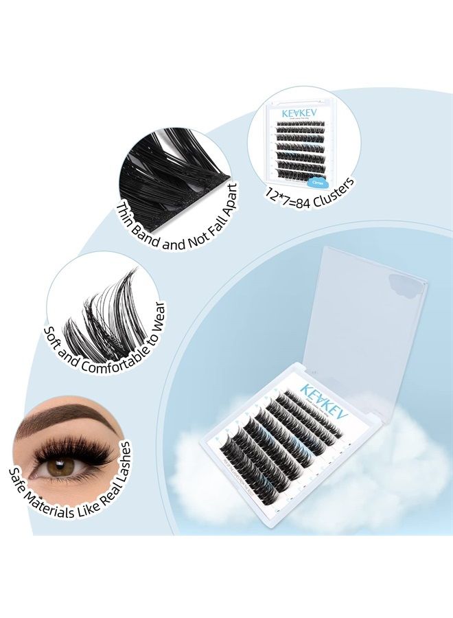 Lash Clusters 84 Pcs Cluster Lashes Eyelash Clusters DIY Cluster Eyelash Extensions Individual Lashes that Look Like Eyelash Extensions Natural Look Thin Band & Soft (Cirrus,D-10)