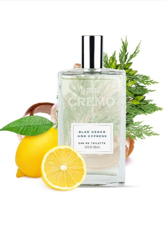 Blue Cedar & Cypress Cologne Spray, A Woodsy Scent with Notes of Lemon Leaf, Cypress and Cedar, 3.4 Fl Oz