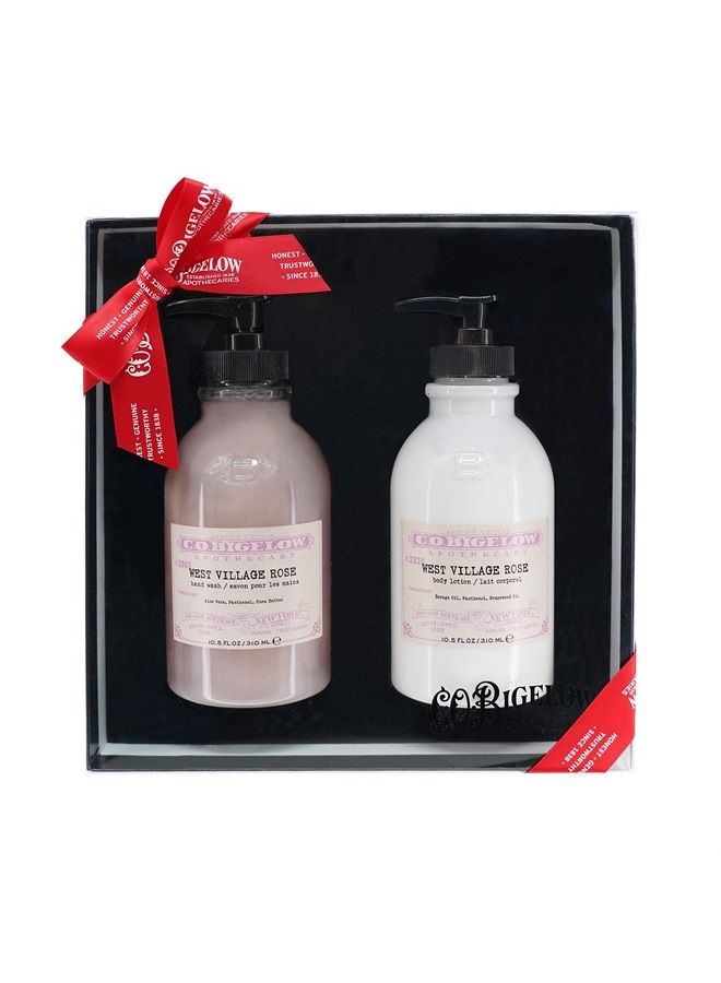 C.O. Bigelow Iconic Collection Gift Set, West Village Rose, Hand Wash & Body Lotion, 10 fl oz each