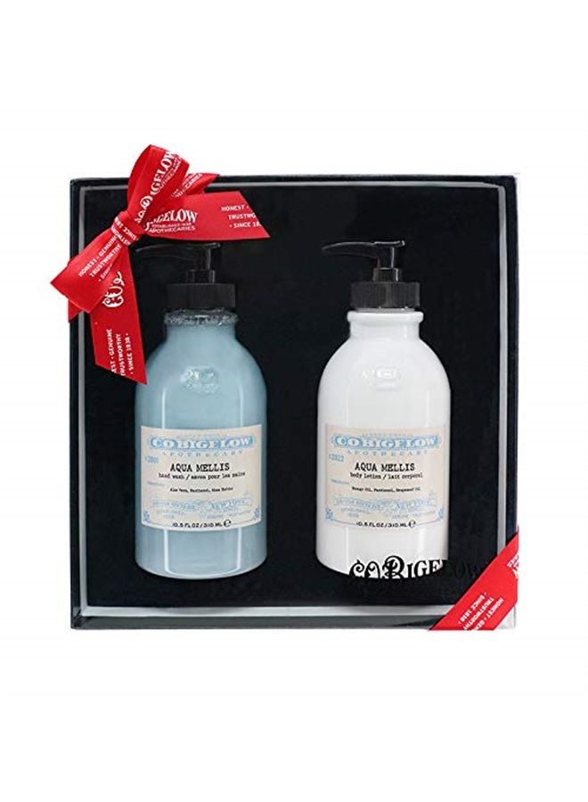 C.O. Bigelow Iconic Collection Gift Set, Aqua Mellis, Hand Wash & Body Lotion, 10 fl oz each