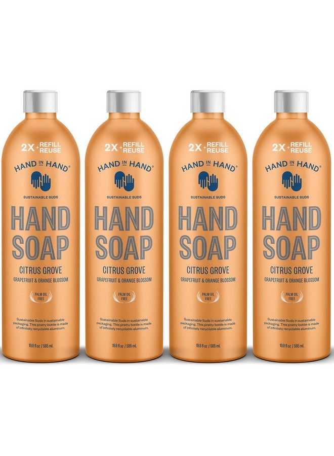 Nourishing Liquid Hand Soap Refill 19.8 Fl Oz Grapefruit & Orange Blossom Citrus Grove Scent 4 Pack