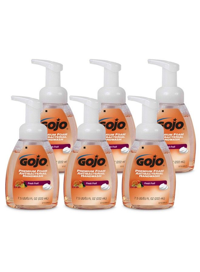 Premium Foam Antibacterial Handwash Fresh Fruit Scent 7.5 Fl Oz Hand Soap Pump Bottle (Pack Of 6) 571006 Translucent Apricot