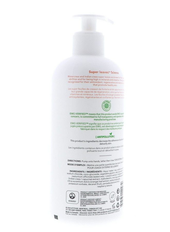 Super Leaves Orange Leaves Hand Soap (Pack Of 2) With Watercress Indian Cress Orange Decanal And Raspberry 16 Fl. Oz. Each