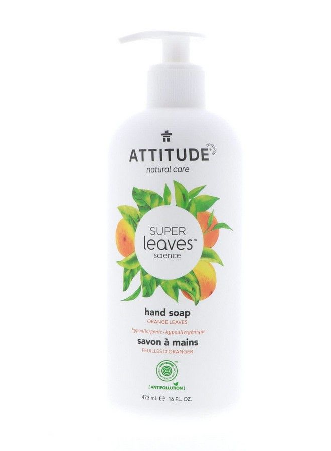 Super Leaves Orange Leaves Hand Soap (Pack Of 2) With Watercress Indian Cress Orange Decanal And Raspberry 16 Fl. Oz. Each