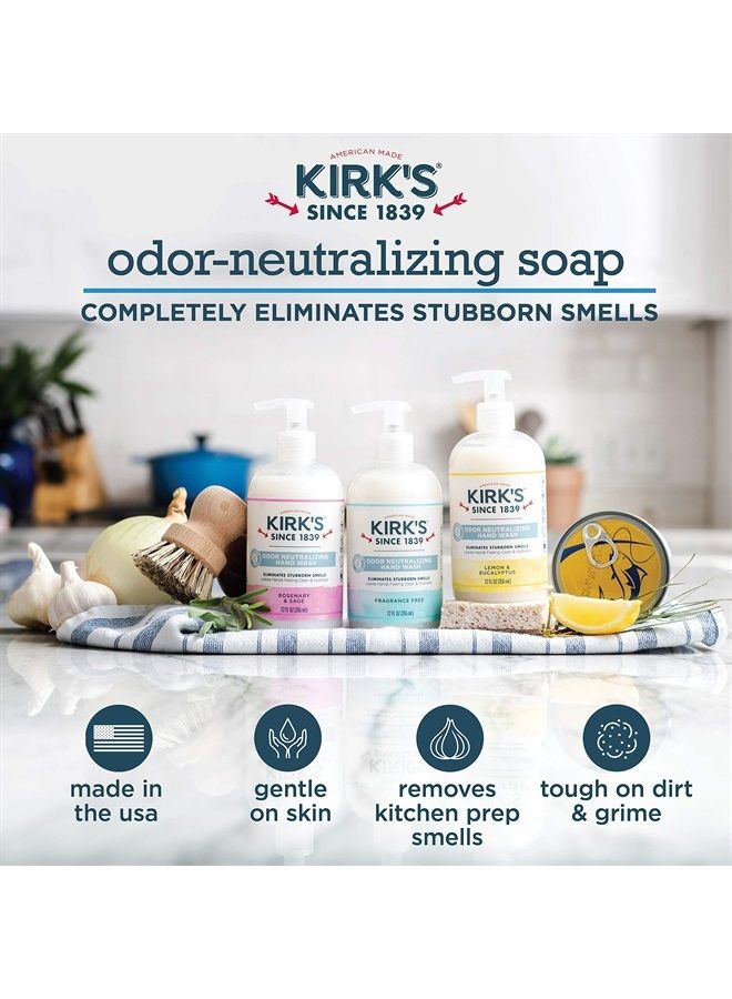 Odor-Neutralizing Clean Hand Soap Castile Liquid Soap Pump Bottle | Moisturizing & Hydrating Kitchen Hand Wash | 12 Fl Oz. Bottles | Variety 4-Pack