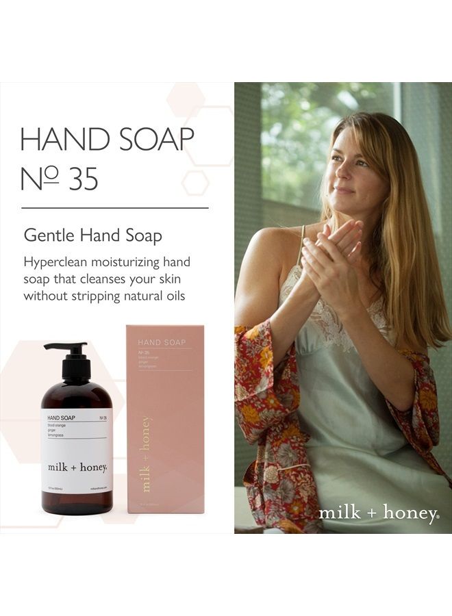 Liquid Hand Soap, No. 35, with Blood Orange, Lemongrass, and Ginger, Moisturizing Hand Soap, Natural Hand Soap, 12 Fl Oz
