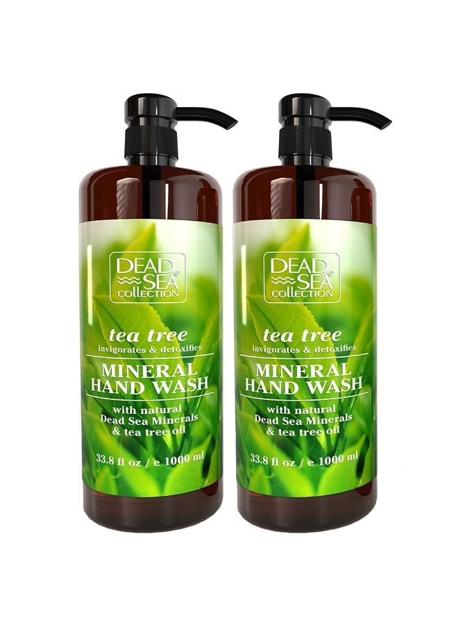 Tea Tree Oil Liquid Hand Soap - Moisturizing Gel Hand Soap with Pump - Nourishing Hand Wash Cleanser - Pack Of 2 (33.8 Fl. Oz Each)