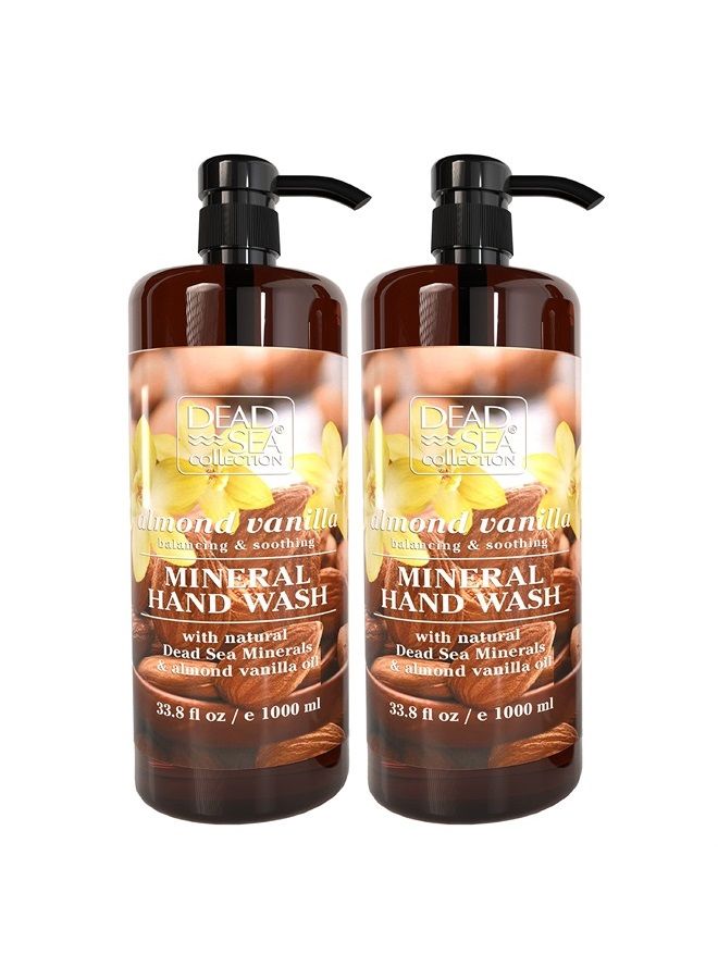 Almond Vanilla Liquid Hand Soap - Moisturizing Gel Hand Soap with Pump - Nourishing Hand Wash Cleanser - Pack Of 2 (33.8 Fl. Oz Each)