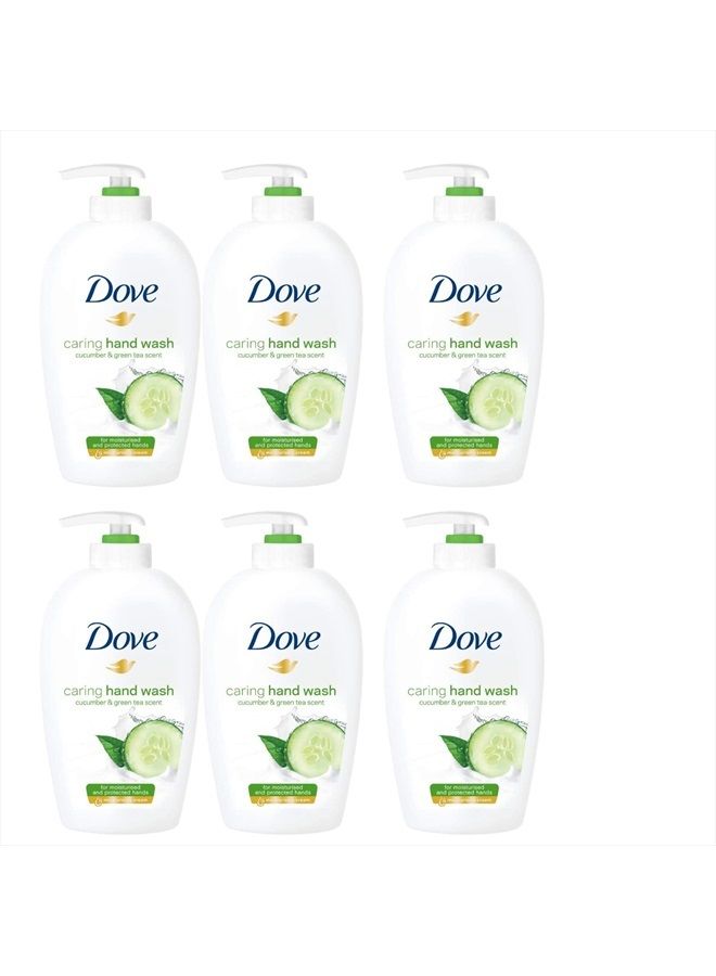 Caring Hand Wash, Fresh Touch Cucumber & Green Tea, 8.45 Fl Oz (Pack of 6)