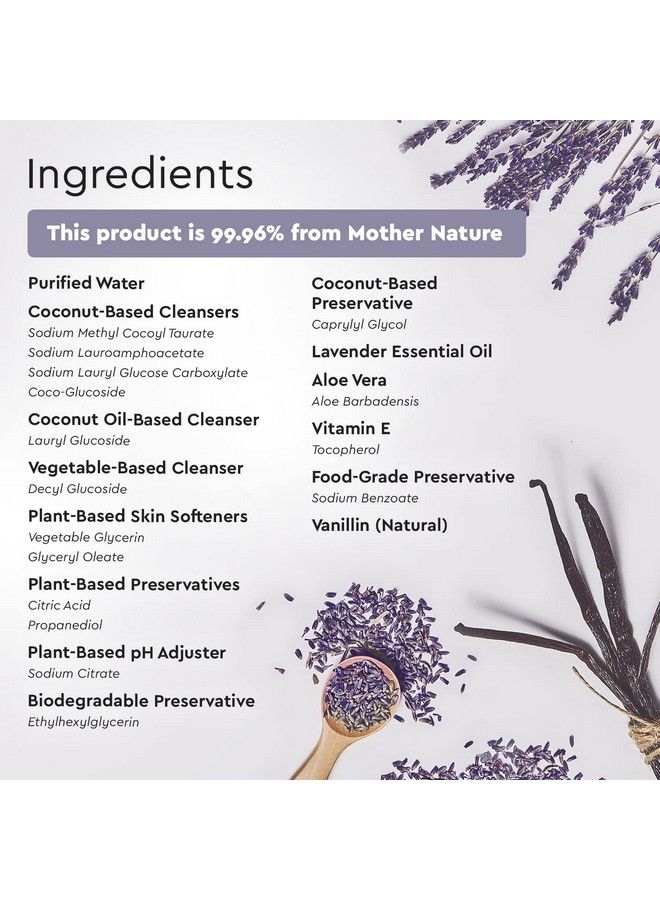 Natural Foaming Hand Soap Antibacterial Moisturizing Hand Wash Lavender & Vanilla 251Ml 8.5 Ounce (Pack Of 3)