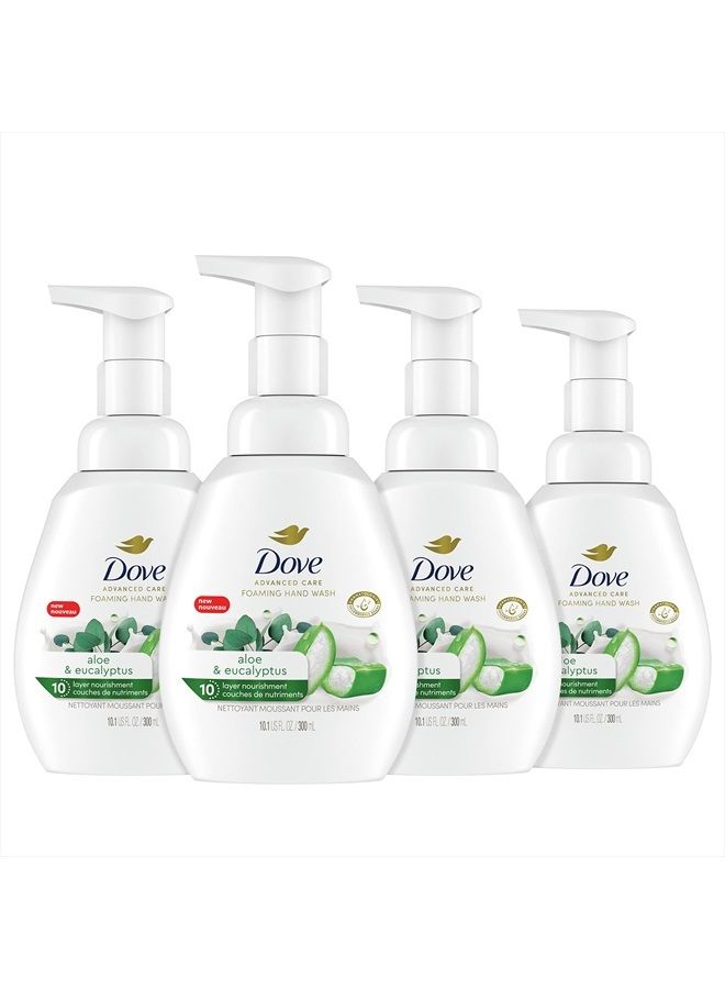 Foaming Hand Wash Aloe & Eucalyptus Pack of 4 Protects Skin from Dryness, More Moisturizers than the Leading Ordinary Hand Soap, 10.1 oz (Pack of 4)