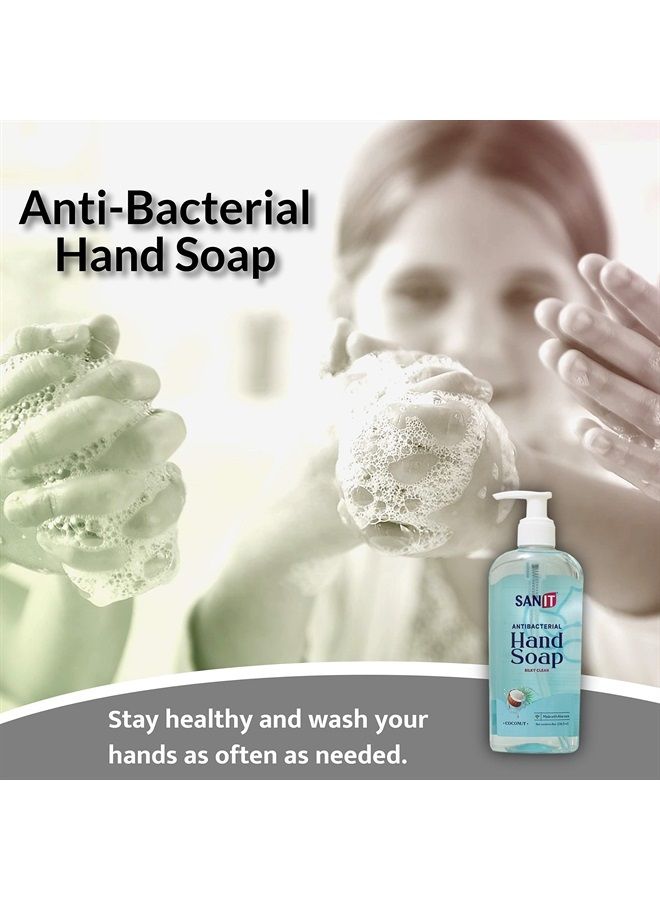 Silky Clean Antibacterial Liquid Gel Aromatic Hand Soap - Advanced Formula with Coconut Oil and Aloe Vera - Natural Moisturizing Hand Wash - Made in USA, Coconut, 8 oz, 3 Pack