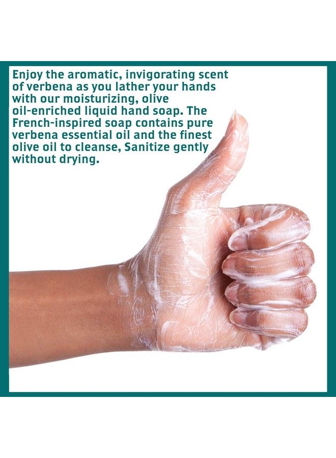 Liquid Hand Soap All Natural Cleansing Germfighting Moisturizing Hand Wash For Kitchen & Bathroom Gentle Mild & Natural Scented 18.5 Oz (Verbena)