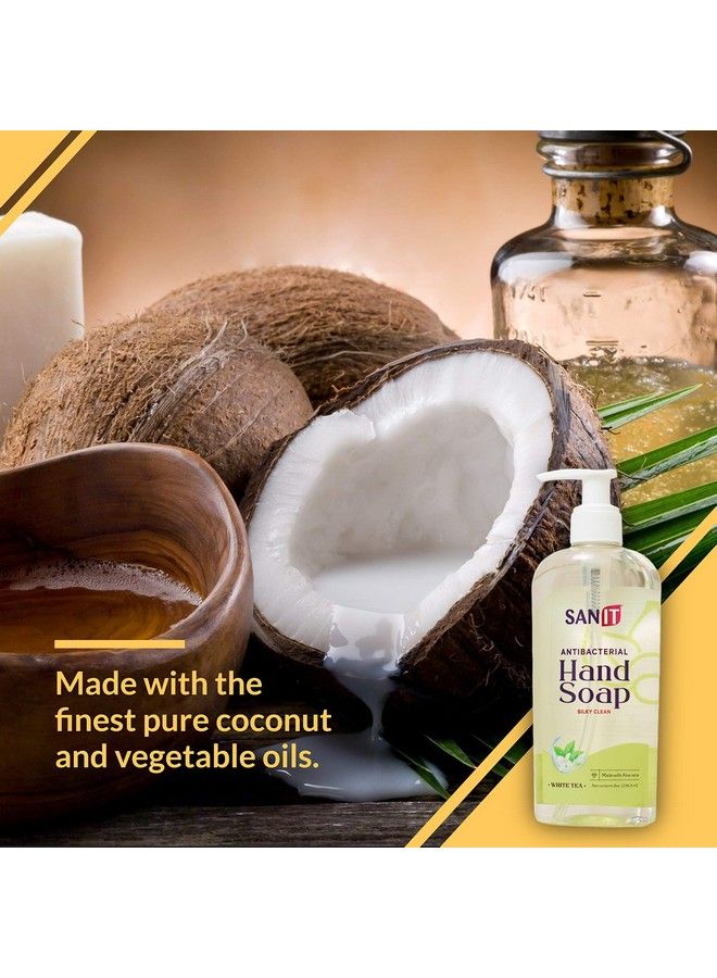 Silky Clean Antibacterial Liquid Gel Aromatic Hand Soap Advanced Formula With Coconut Oil And Aloe Vera Natural Moisturizing Hand Wash Made In Usa White Tea 8 Oz 3 Pack