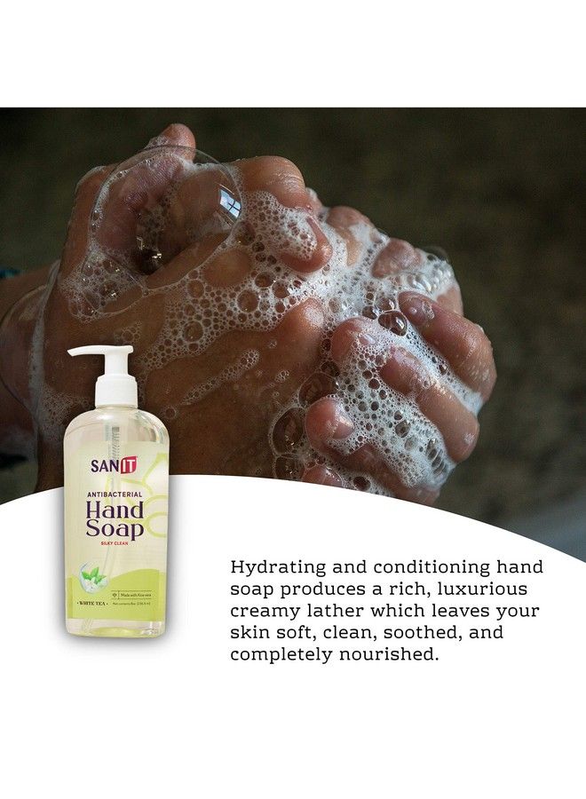 Silky Clean Antibacterial Liquid Gel Aromatic Hand Soap Advanced Formula With Coconut Oil And Aloe Vera Natural Moisturizing Hand Wash Made In Usa White Tea 8 Oz 3 Pack