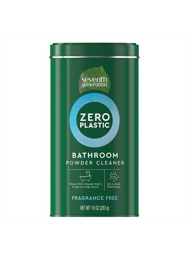Zero Plastic Bathroom Cleaner Powder, Fragrance Free, Unscented, 10 Oz