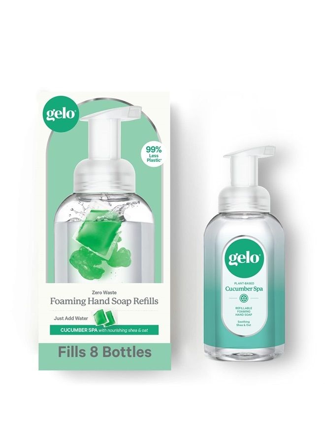 ® Foaming Hand Soap | Cucumber Spa | Makes 8 x 10 Fl Oz Bottles (80 fl oz) | Includes Reusable Bottle