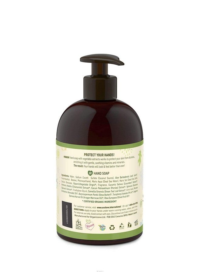 Natural And Organic Liquid Hand Soap Organic Cucumber Spinach & Parsley No Sls Or Parabens Vegan And Crueltyfree Hand Soap 17.6 Oz