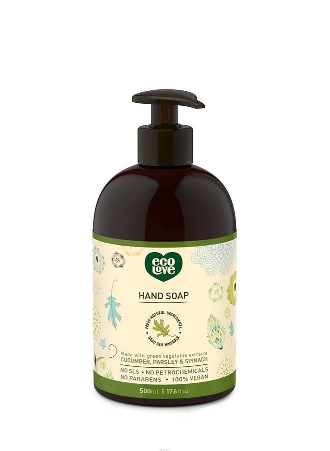 Natural And Organic Liquid Hand Soap Organic Cucumber Spinach & Parsley No Sls Or Parabens Vegan And Crueltyfree Hand Soap 17.6 Oz