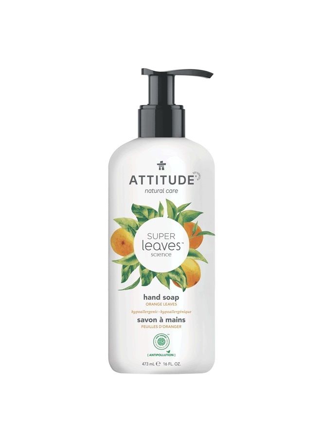 Liquid Hand Soap, Plant- and Mineral-Based Formula, Vegan & Cruelty-free Personal Care Products, Orange Leaves, 16 Fl Oz