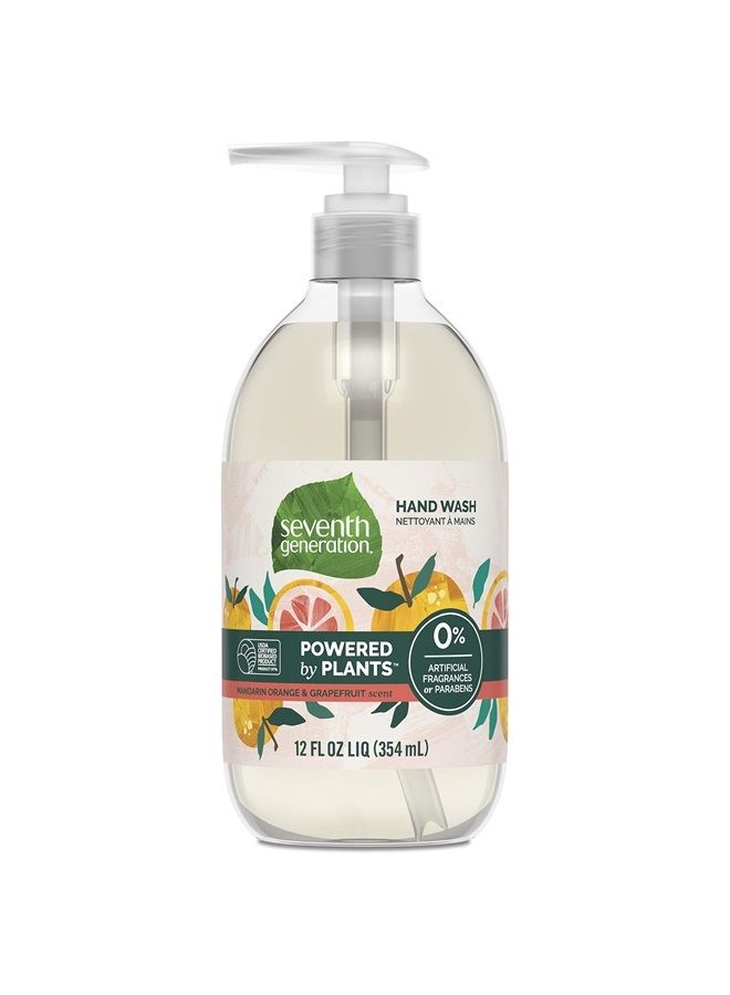 Liquid Hand Soap, Mandarin Orange & Grapefruit, Gentle Plant-Based Formula, 12 Fl Oz