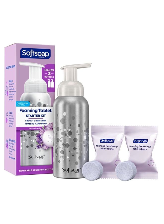 Hand Soap Tablets Sparkling Lavender, Starter Kit with Pump and 2 Tabs