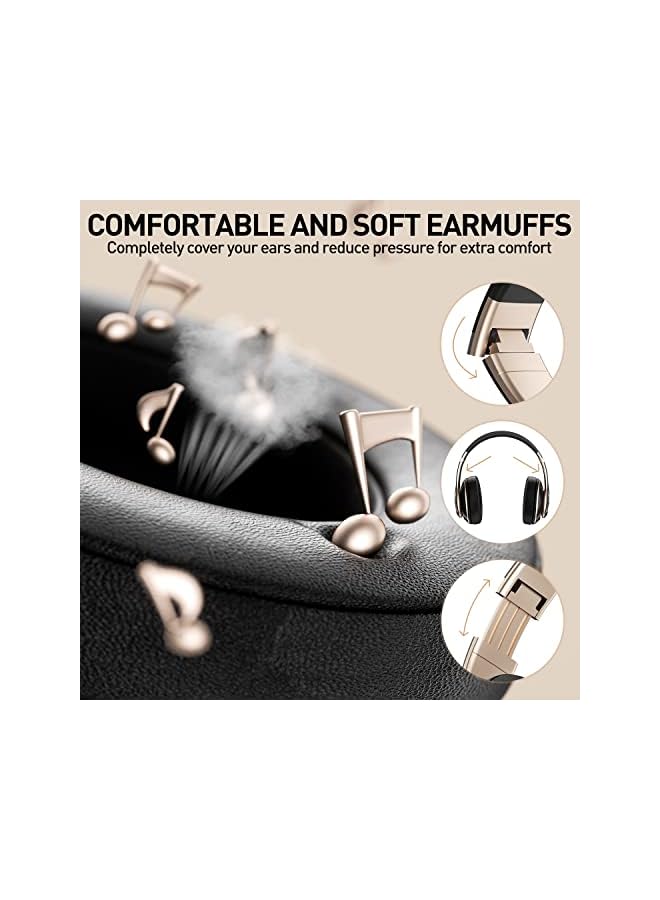 Headphones Over Ear, 40 Hours Playtime Foldable Wireless Headphones with 6EQ Modes, Headphones with Built-in Mic, Headset Wireless and Wired Hi-Fi Stereo, FM/TF for Mobile/PC/TV (Black)