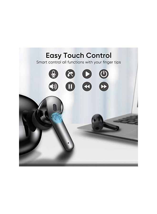 Wireless Earbuds, Bluetooth Earphones 60H Playback, CVC Noise Cancelling with Wireless Charging Case, in-Ear Stereo Wireless Earphones Built-in Mic, LED Display, IPX7 Waterproof Sport Headphones