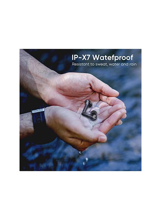 Wireless Earbuds, Bluetooth Earphones 60H Playback, CVC Noise Cancelling with Wireless Charging Case, in-Ear Stereo Wireless Earphones Built-in Mic, LED Display, IPX7 Waterproof Sport Headphones