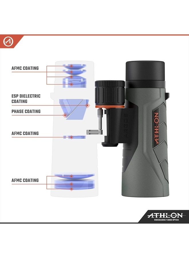 10x42 Argos G2 HD Gray Binoculars with Eye Relief for Adults and Kids, High-Powered Binoculars for Hunting, Birdwatching, and More